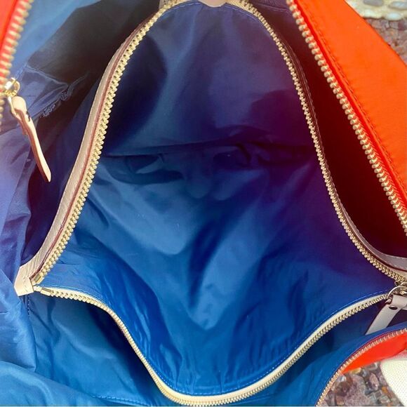 Kate Spade New York Collins Avenue Striped Serena Baby Diaper Bag Orange/Cream - Picture 8 of 9